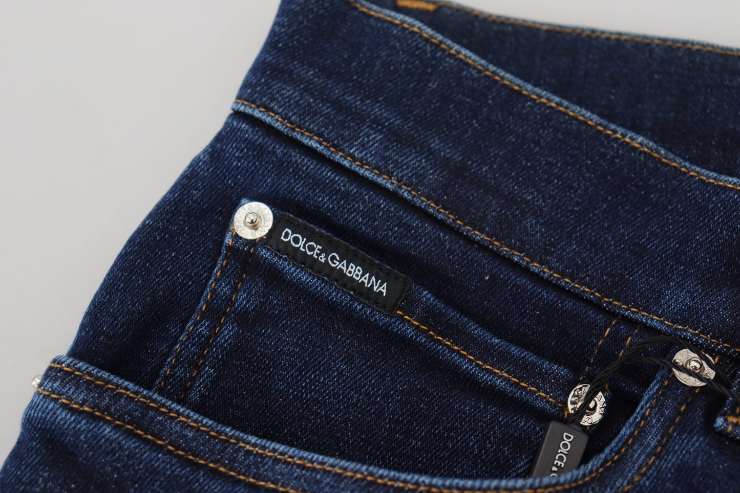 Dolce &amp; Gabbana – Elegante Slim-Fit-Jeans aus dunkelblauem Denim