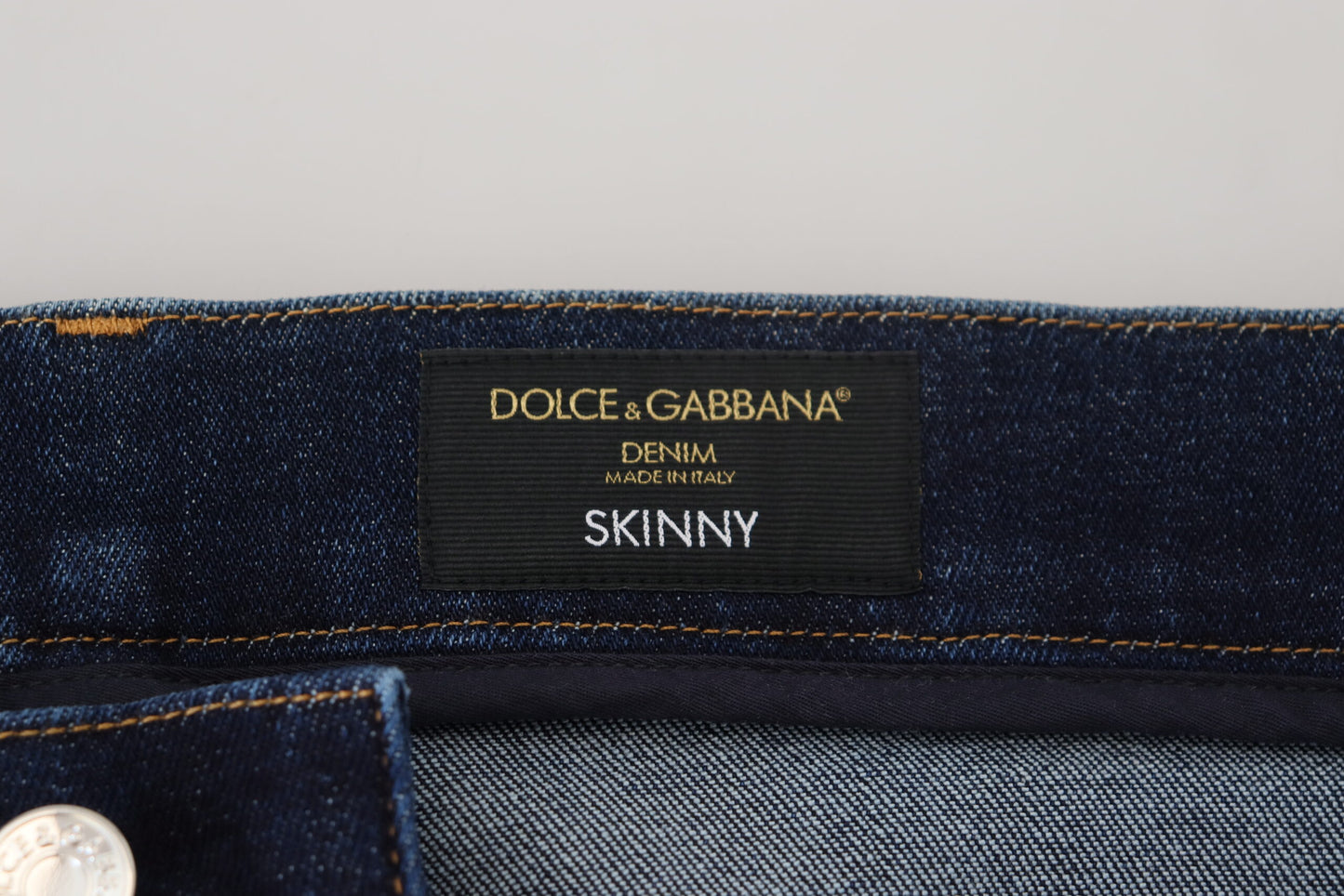 Dolce &amp; Gabbana – Elegante Slim-Fit-Jeans aus dunkelblauem Denim