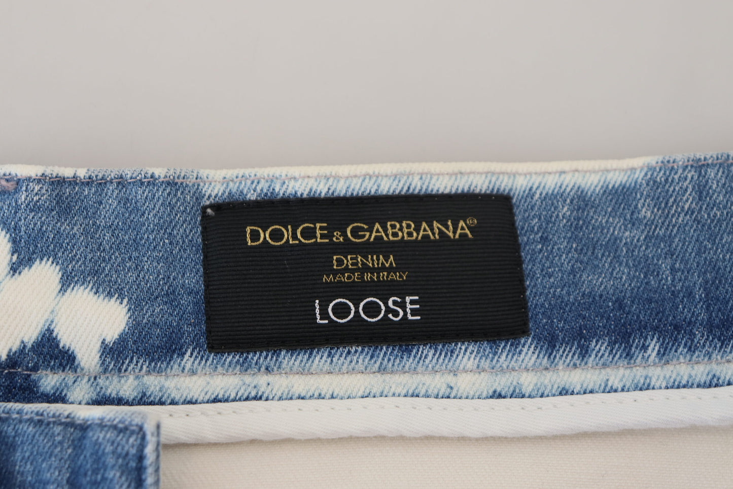 Dolce &amp; Gabbana Elegante Jeanshose mit lockerer Passform und einzigartigem Aufdruck