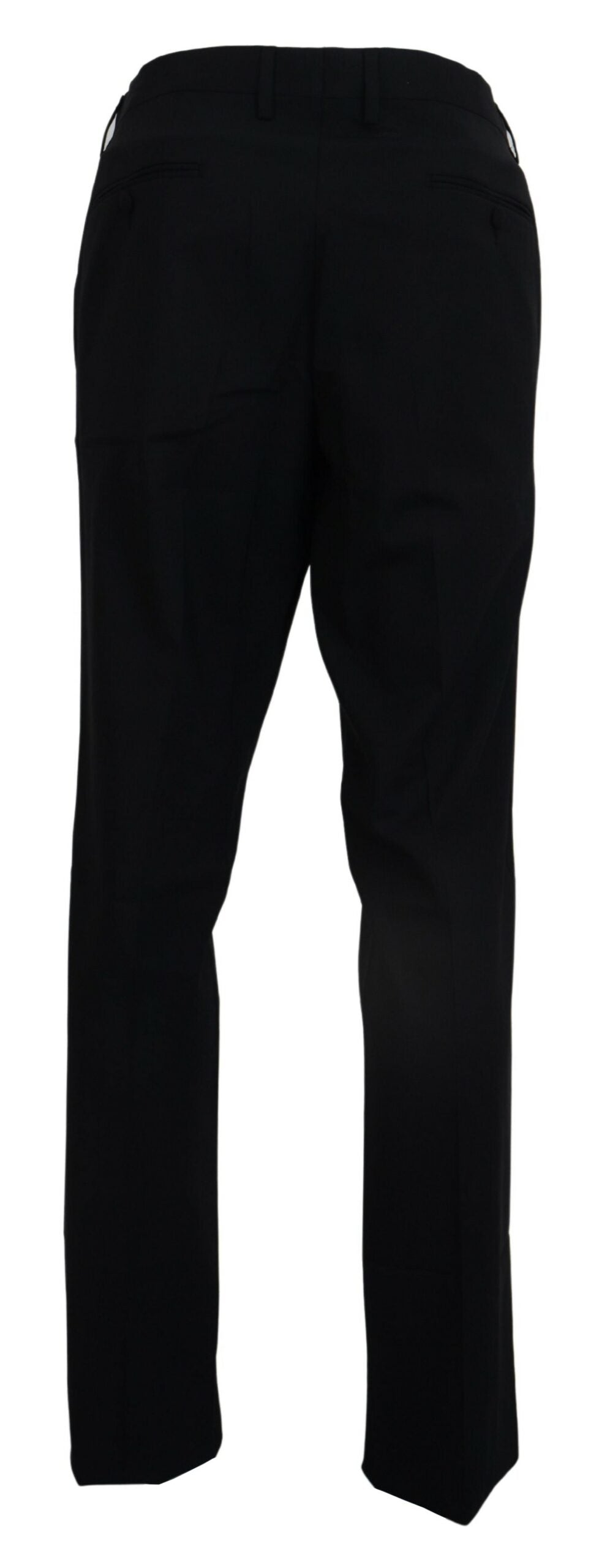 Dolce &amp; Gabbana Black Wool Stretch Dress Formal Slim Fit Pant