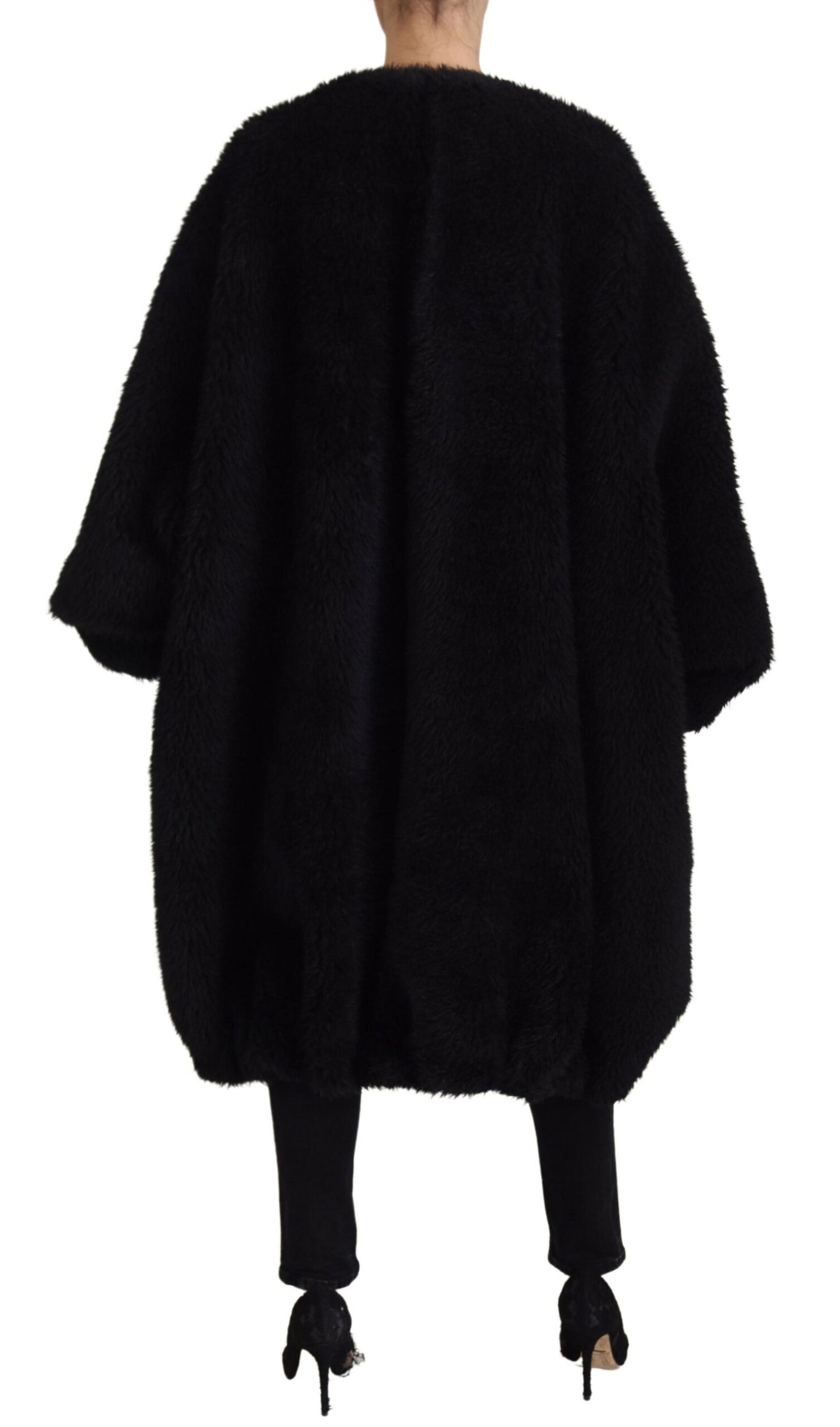 Dolce &amp; Gabbana Elegante schwarze Manteljacke aus Kaschmirmischung