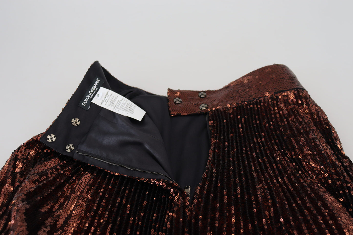 Dolce &amp; Gabbana Bronze Sequined High Waist A-line Maxi Skirt