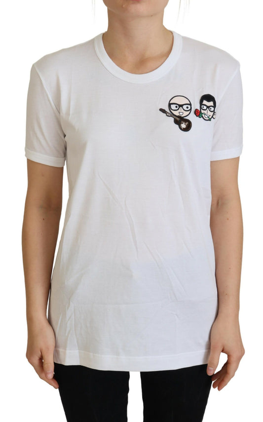 Dolce &amp; Gabbana White #dgfamily Crewneck Cotton T-shirt