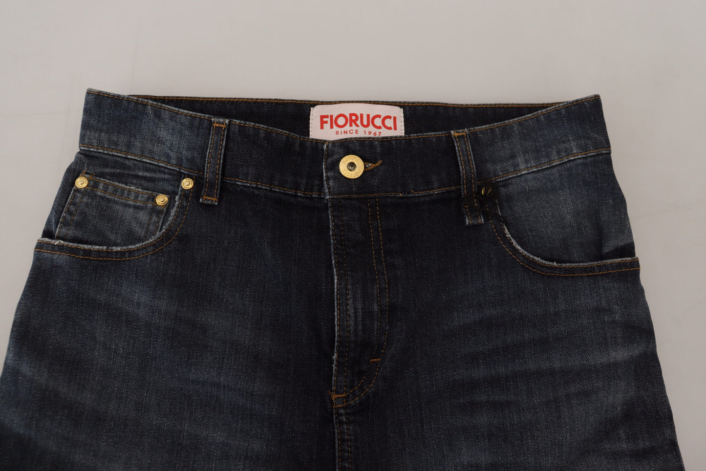 Fiorucci Chic dunkelblauer Jeansrock mit mittlerer Taille