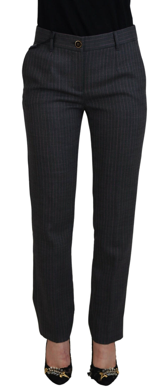 Pantaloni affusolati eleganti a righe grigie di Dolce &amp; Gabbana