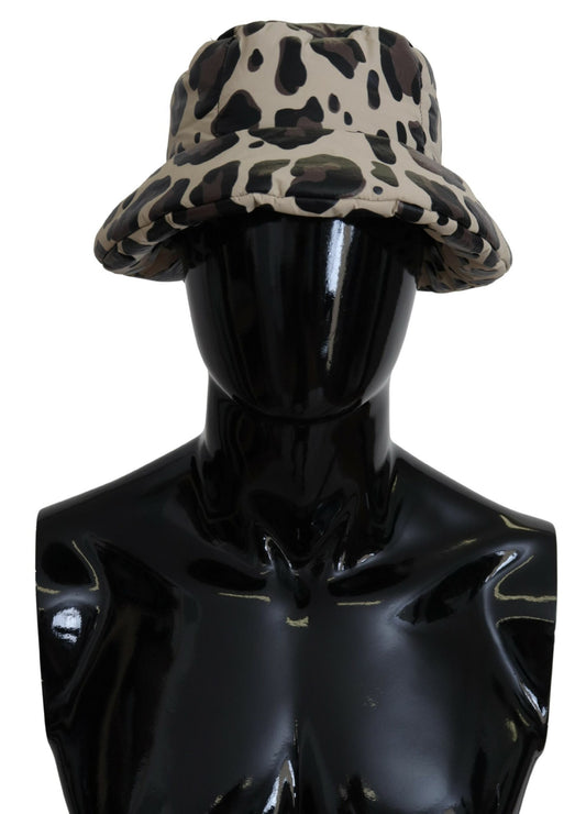 Dolce &amp; Gabbana Multicolor Leopard Print Capello Men Bucket Cap Hat