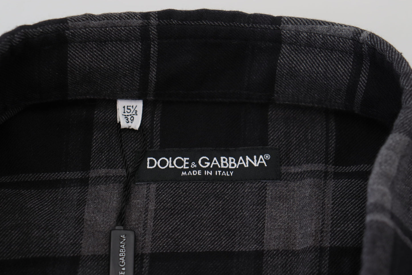 Dolce &amp; Gabbana Elegantes Button-Down-Hemd in Schwarz und Grau