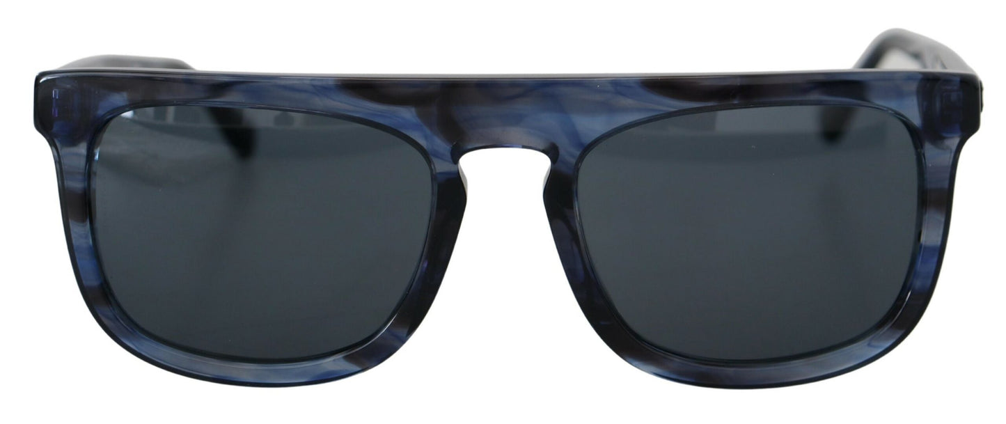 Dolce &amp; Gabbana Elegante blaue Acetat-Sonnenbrille