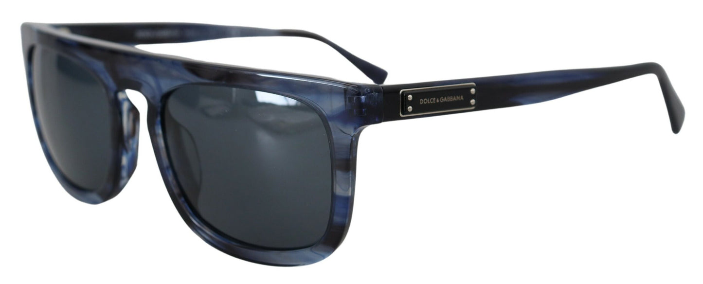 Dolce &amp; Gabbana Elegante blaue Acetat-Sonnenbrille