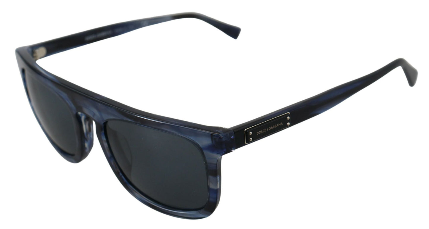 Dolce &amp; Gabbana Elegante blaue Acetat-Sonnenbrille