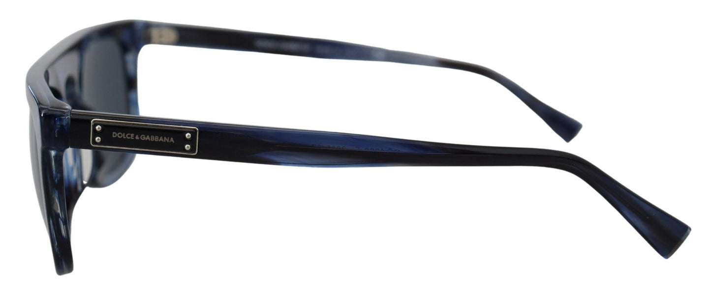 Dolce &amp; Gabbana Elegante blaue Acetat-Sonnenbrille