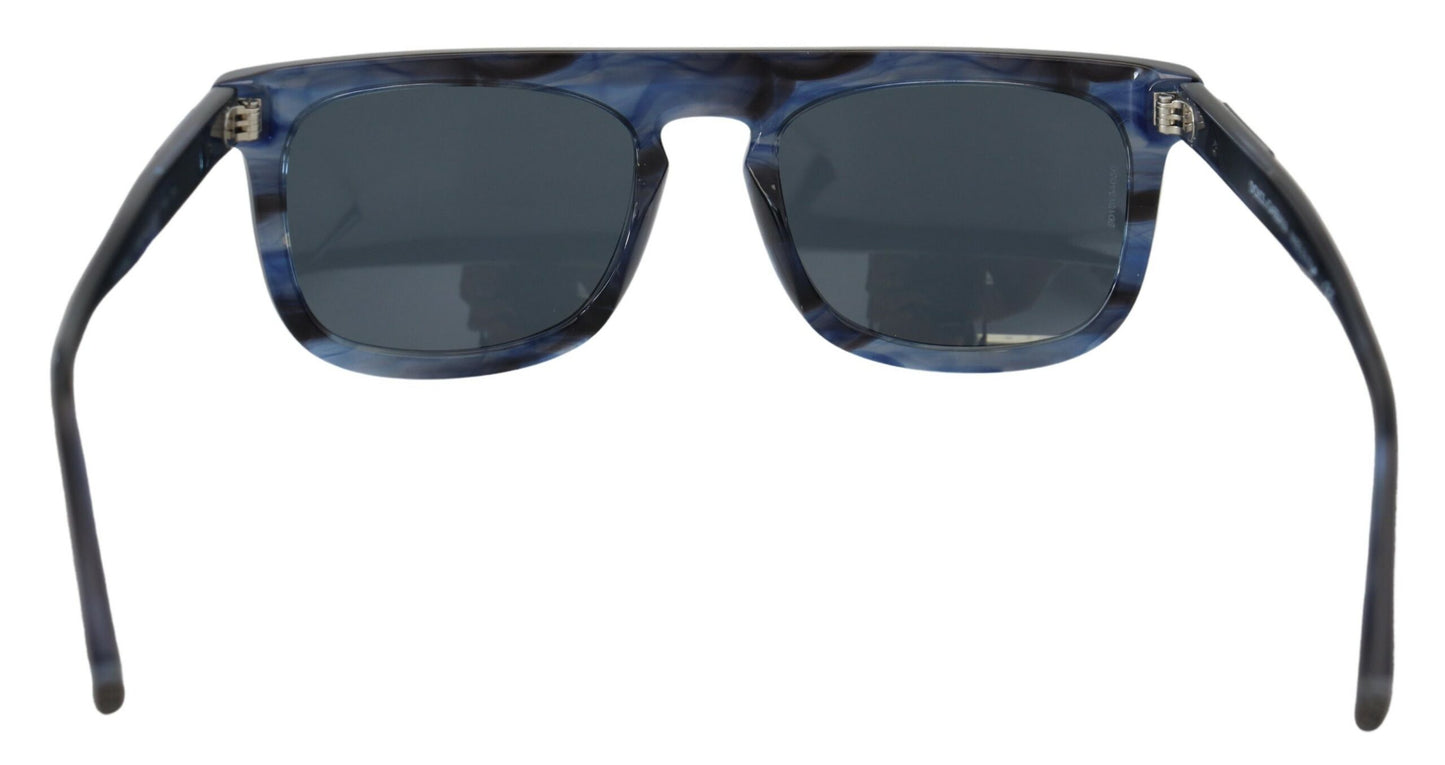 Dolce &amp; Gabbana Elegante blaue Acetat-Sonnenbrille