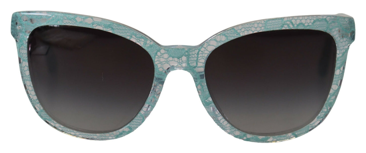 Elegante blaue Sonnenbrille mit Spitzendetail von Dolce &amp; Gabbana