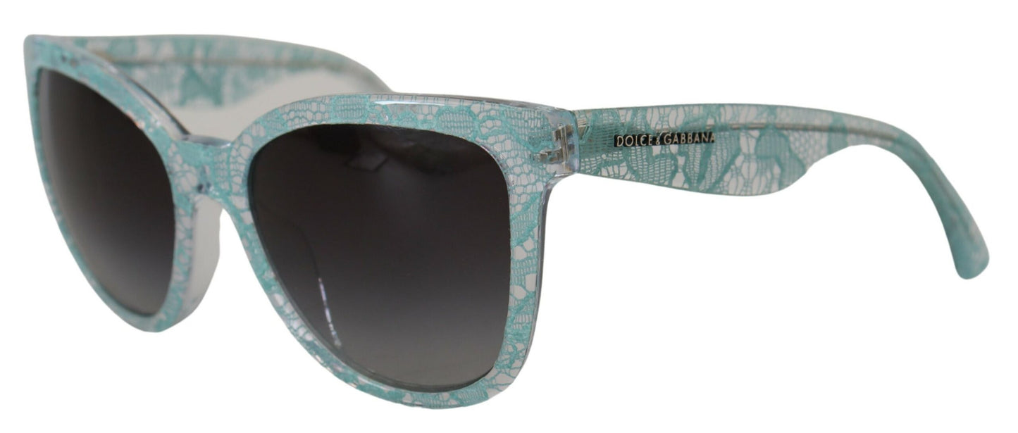 Elegante blaue Sonnenbrille mit Spitzendetail von Dolce &amp; Gabbana