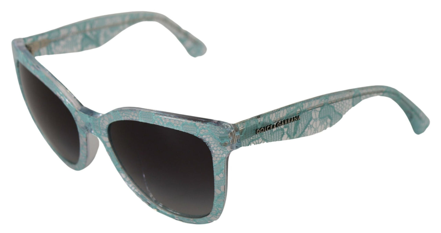 Elegante blaue Sonnenbrille mit Spitzendetail von Dolce &amp; Gabbana