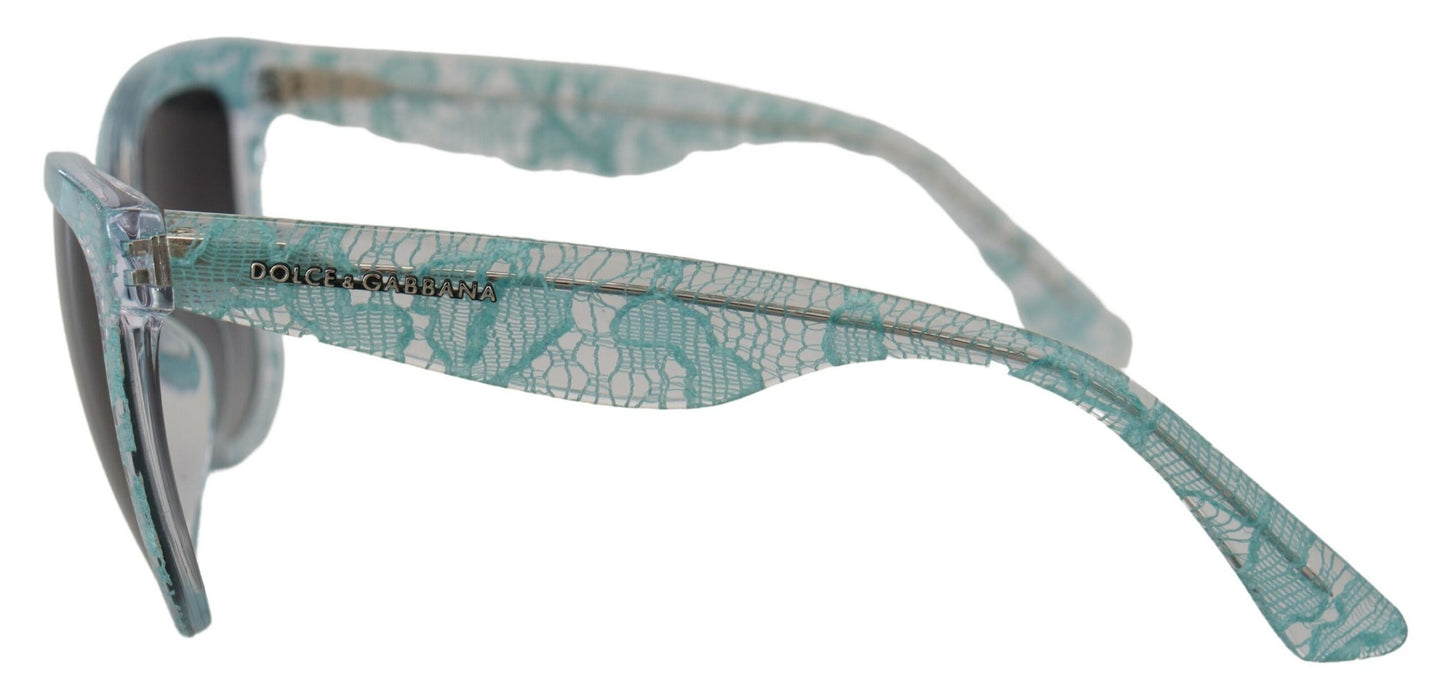 Elegante blaue Sonnenbrille mit Spitzendetail von Dolce &amp; Gabbana