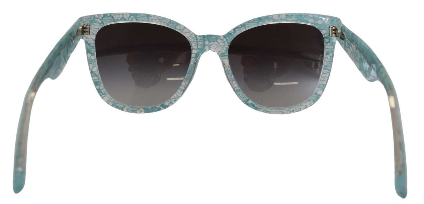 Elegante blaue Sonnenbrille mit Spitzendetail von Dolce &amp; Gabbana