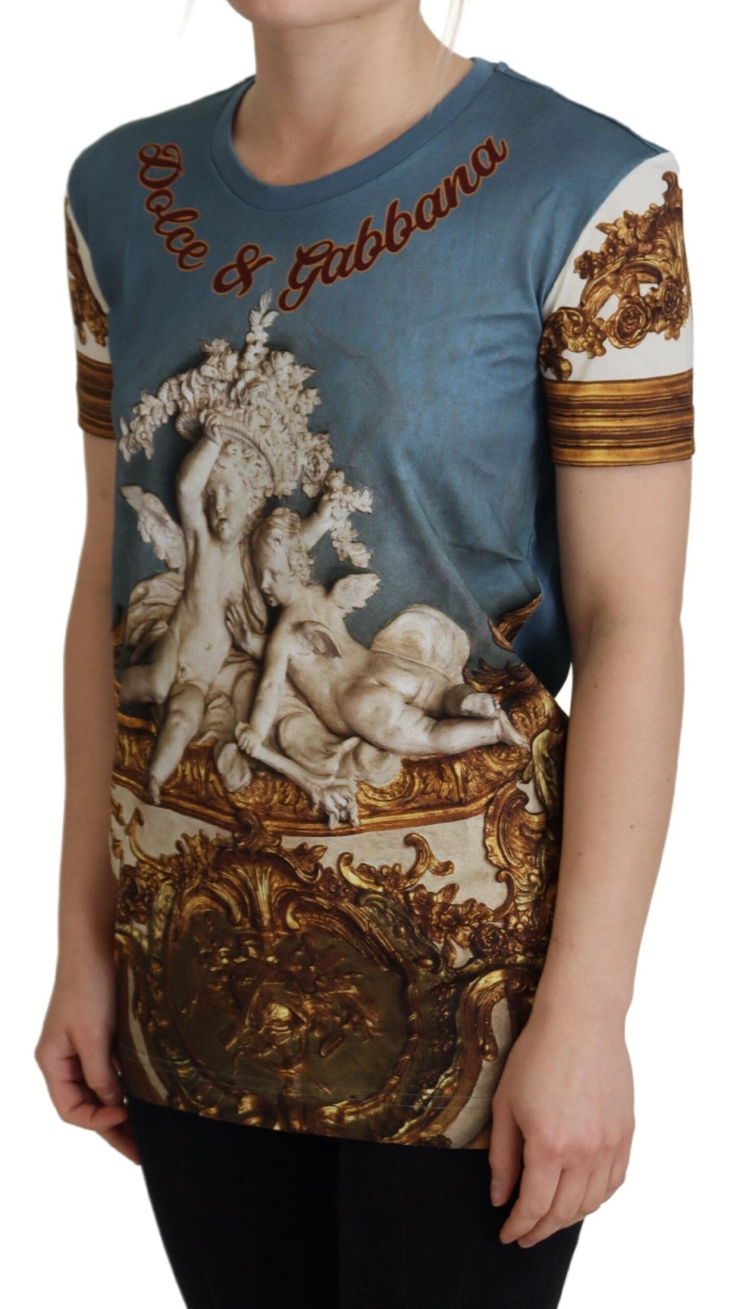 Dolce &amp; Gabbana Multicolor DG Logo Angel Printed Shirt Top