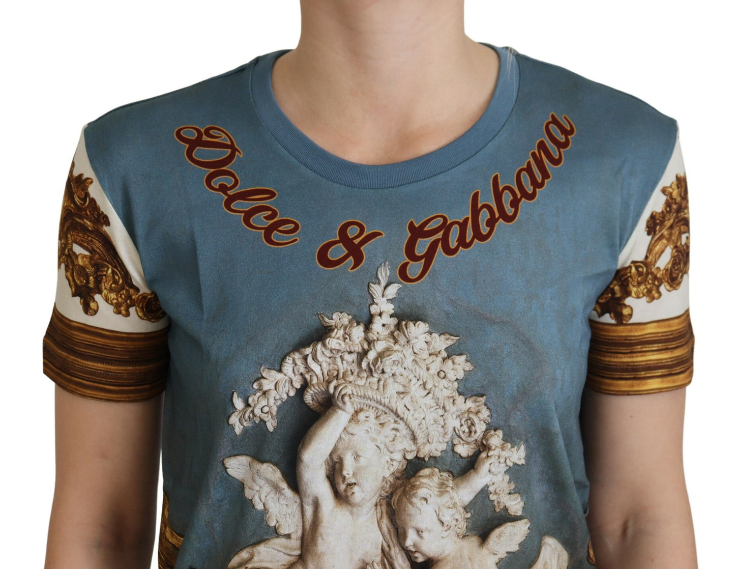 Dolce &amp; Gabbana Multicolor DG Logo Angel Printed Shirt Top