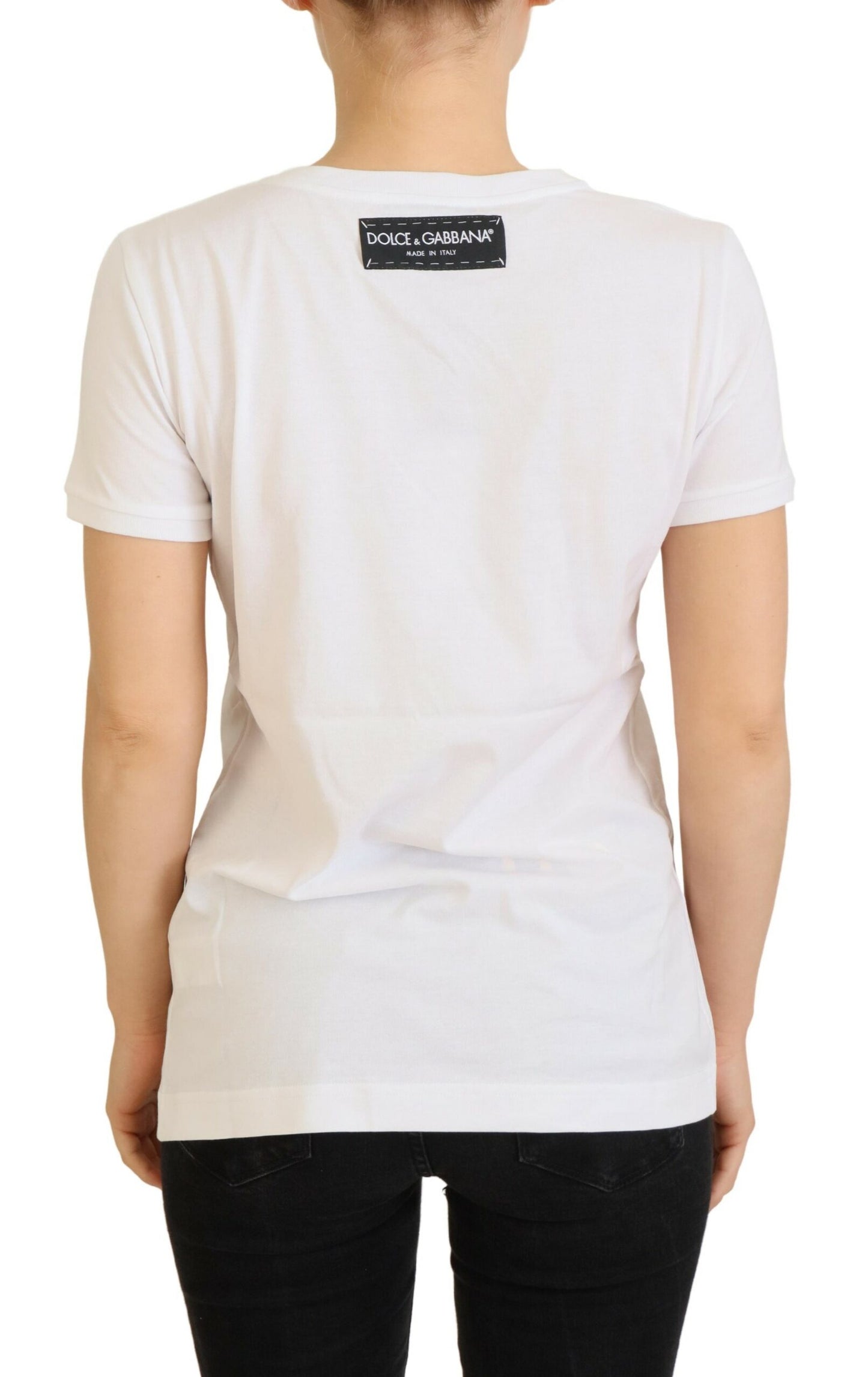 Dolce &amp; Gabbana T-shirt Top White Textured Short Sleeve