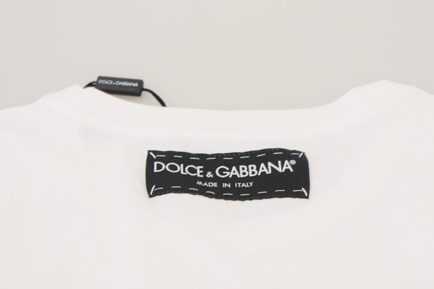 Dolce &amp; Gabbana T-shirt Top White Textured Short Sleeve