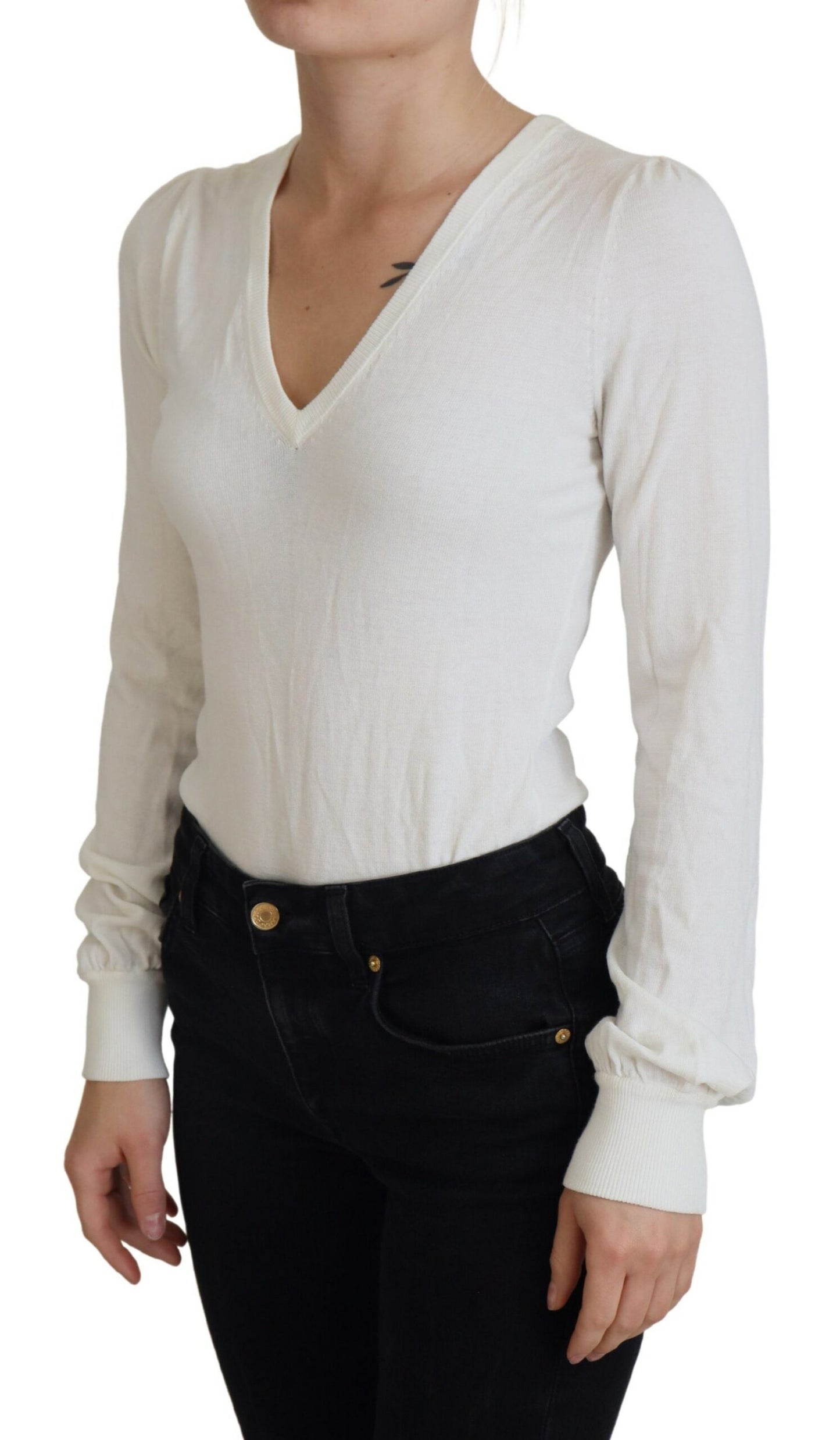 Patrizia Pepe Chic Ivory Casual Blouse