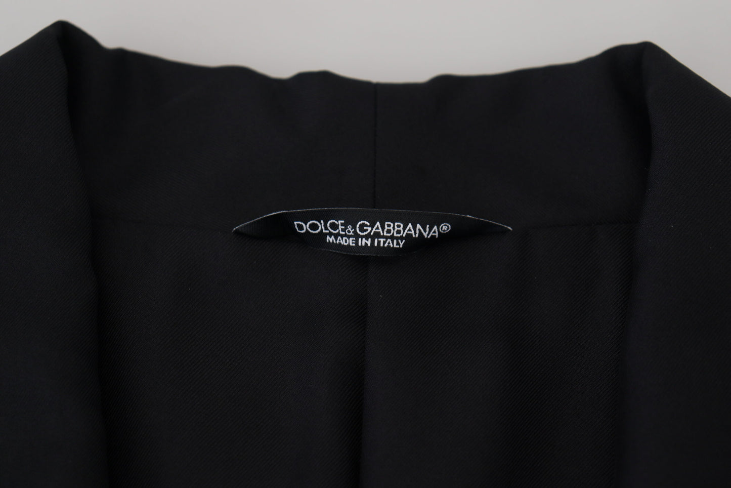 Dolce &amp; Gabbana Black Robe Striped DG Patch Jacket Men Blazer