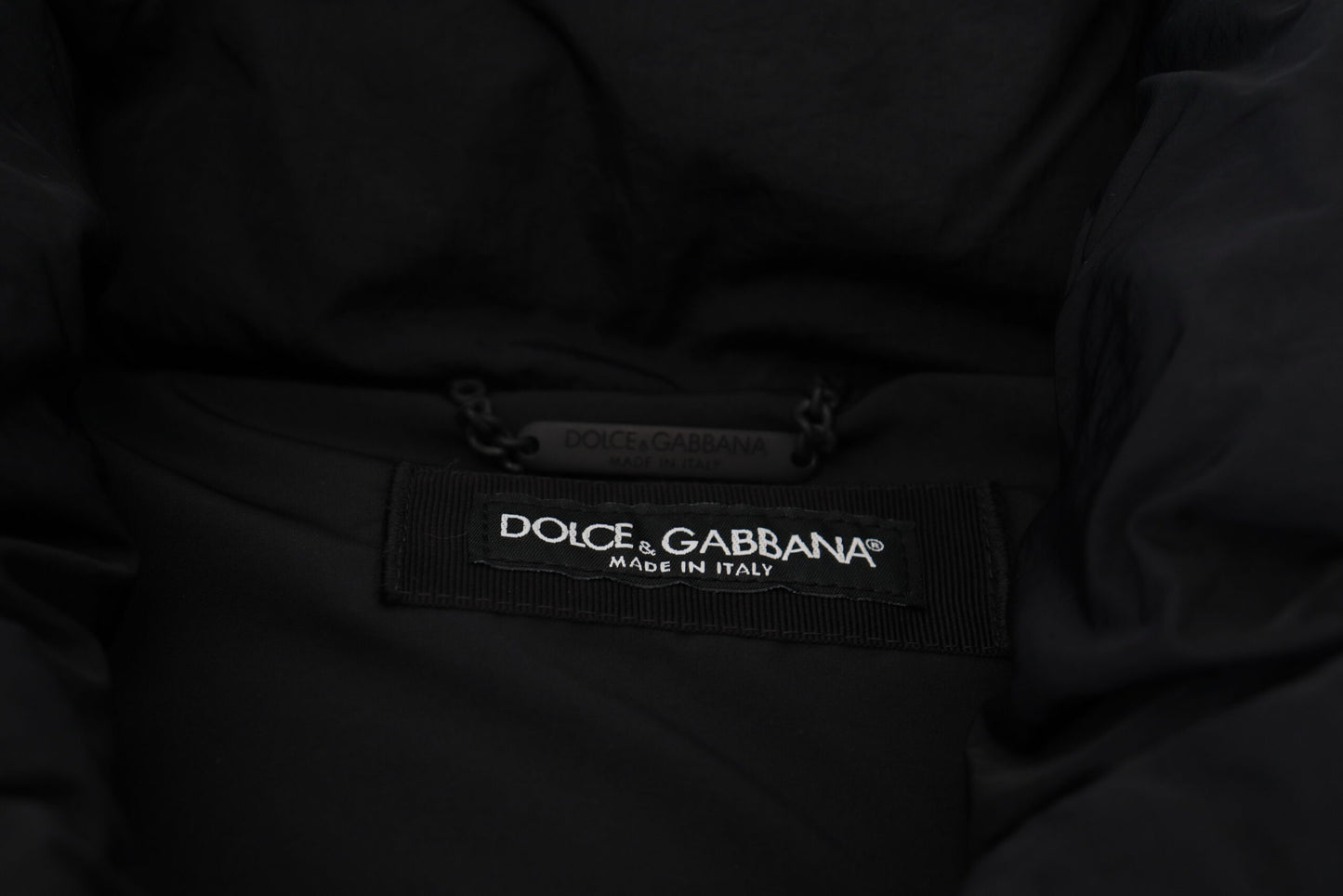 Dolce &amp; Gabbana Black Sleeveless DG Metal Embellishment Jacket