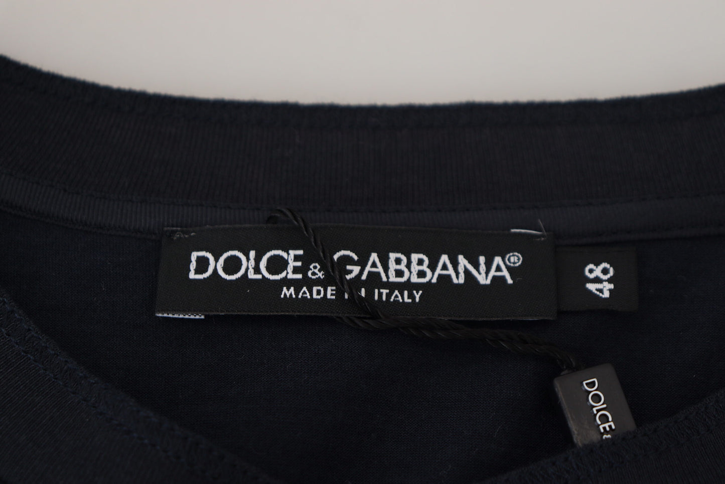 Dolce &amp; Gabbana Eleganter blauer Pullover aus Baumwoll-Seiden-Mischung