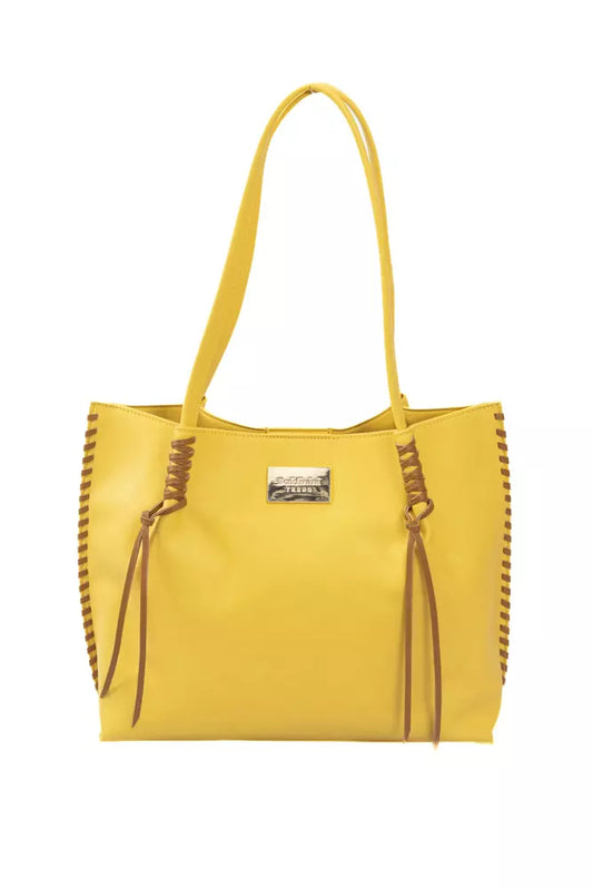 Baldinini Trend Chic gelbe Handtasche mit goldenen Akzenten