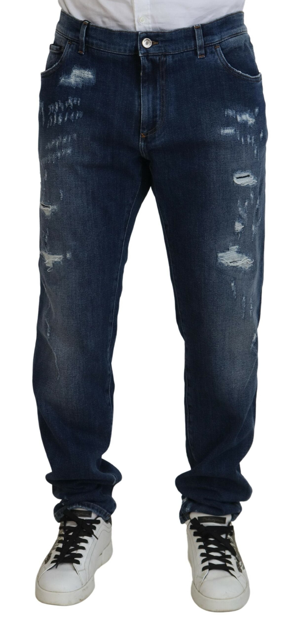 Dolce &amp; Gabbana Elegante Röhrenjeans in Blau