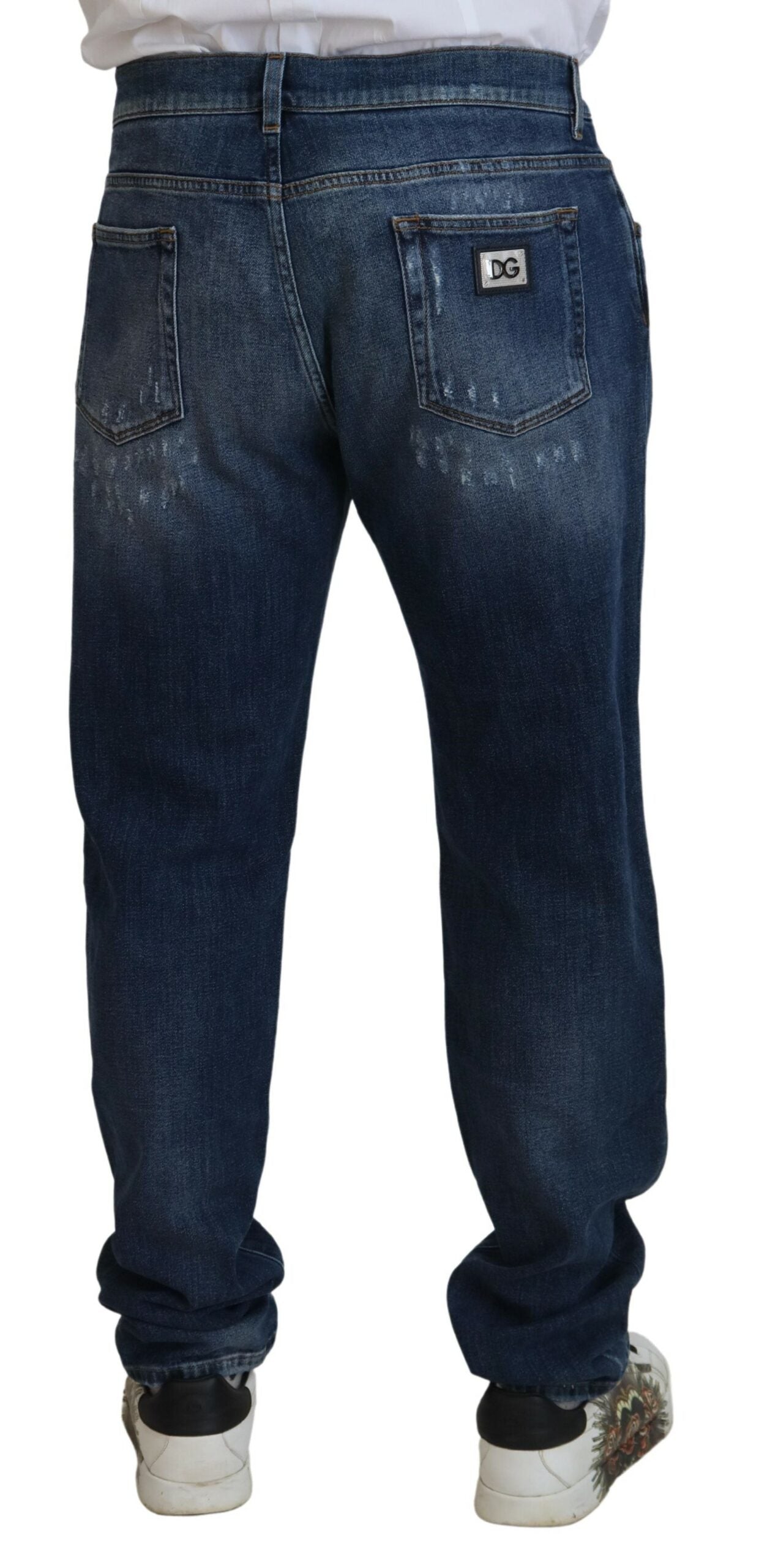 Dolce &amp; Gabbana Elegante Röhrenjeans in Blau