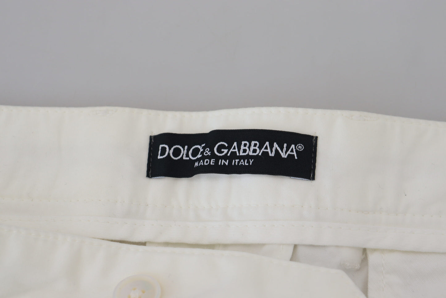 Elegante Chinohose aus weißer Baumwolle von Dolce &amp; Gabbana