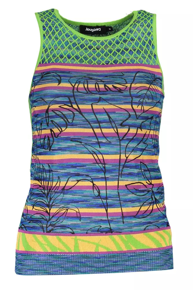 Desigual Chic kontrastierendes grünes Tanktop