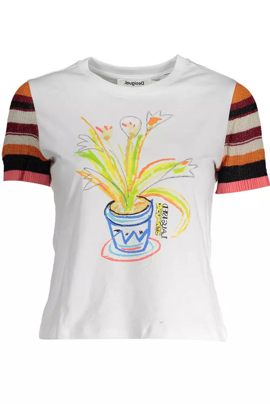 Desigual White Cotton Women T-Shirt