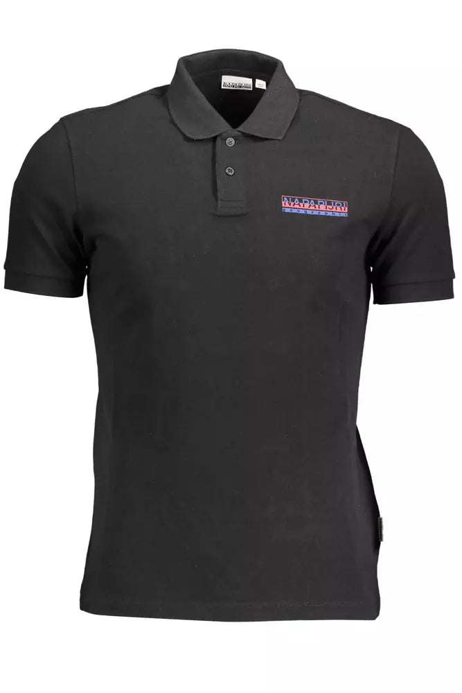 Napapijri Black Cotton Men Polo Shirt