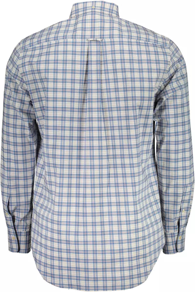 Gant elegantes blaues Langarmhemd