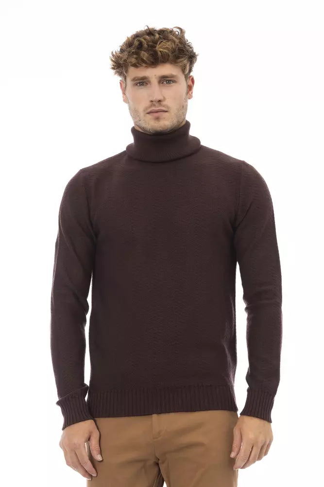 Rollkragenpullover aus Merinowolle von Alpha Studio – Elegantes Braun