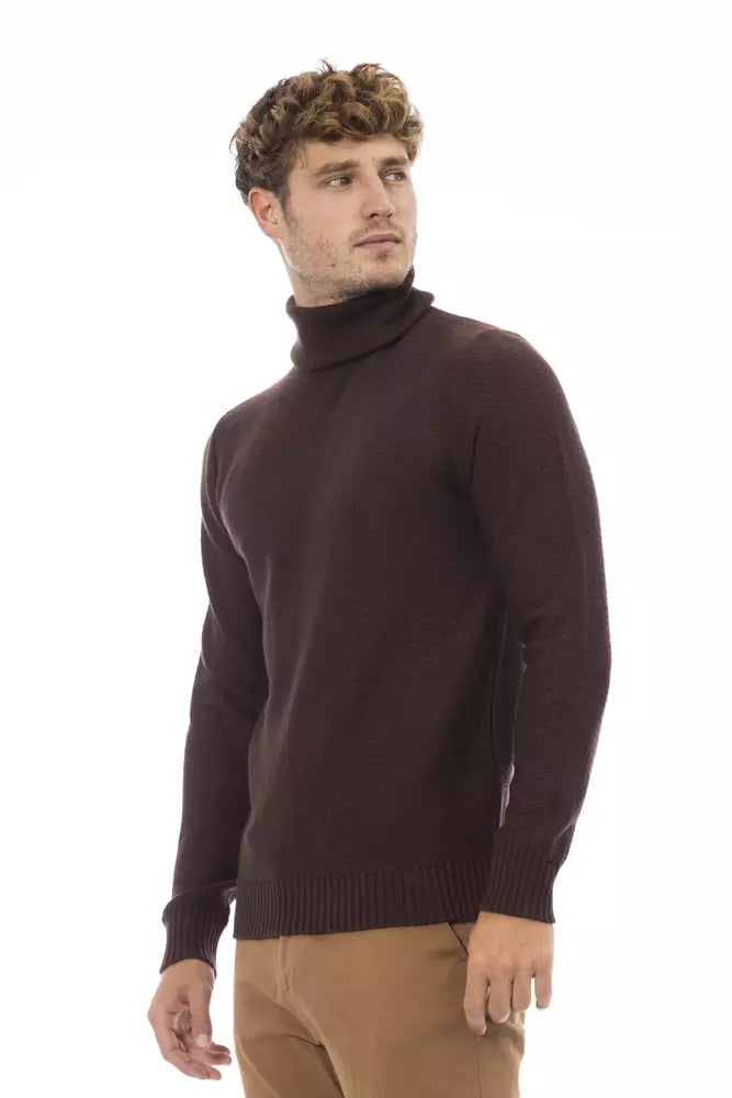 Rollkragenpullover aus Merinowolle von Alpha Studio – Elegantes Braun