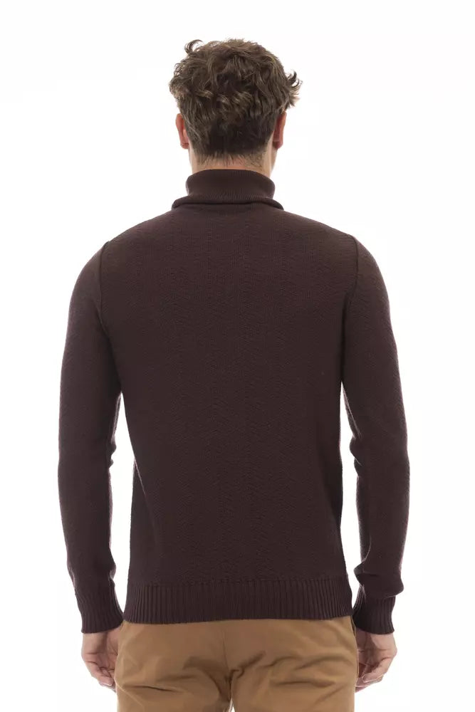 Rollkragenpullover aus Merinowolle von Alpha Studio – Elegantes Braun