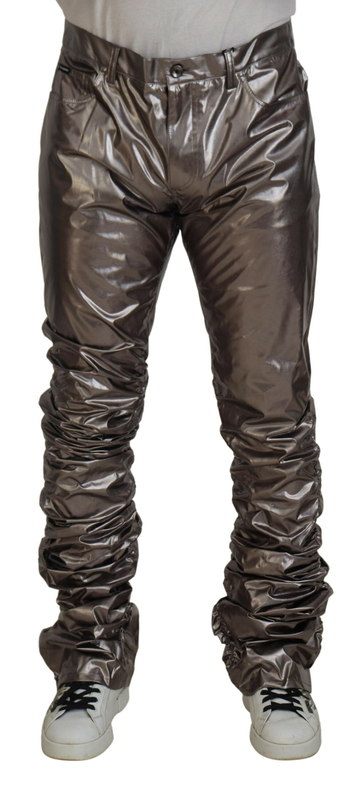 Dolce &amp; Gabbana Metallic-Silber-Freizeithose