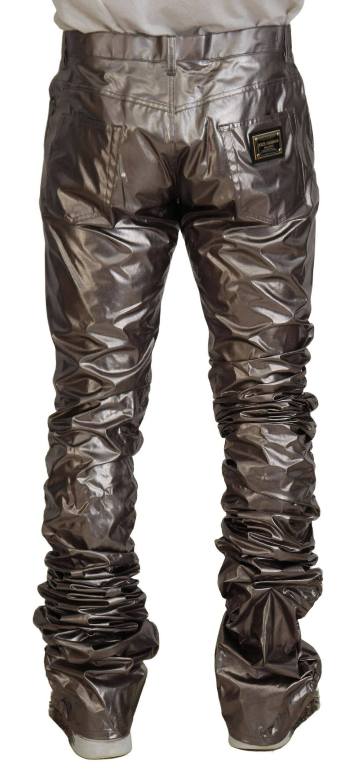 Dolce &amp; Gabbana Metallic-Silber-Freizeithose