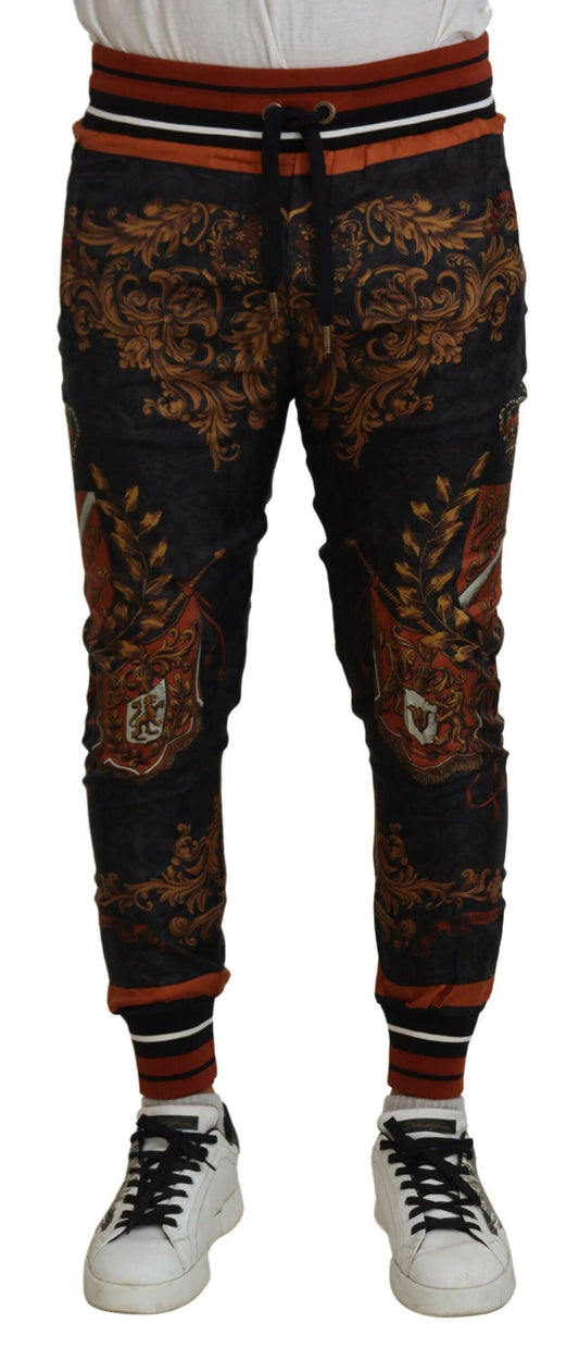 Dolce &amp; Gabbana „Barock Crown“-Seiden-Jogginghose