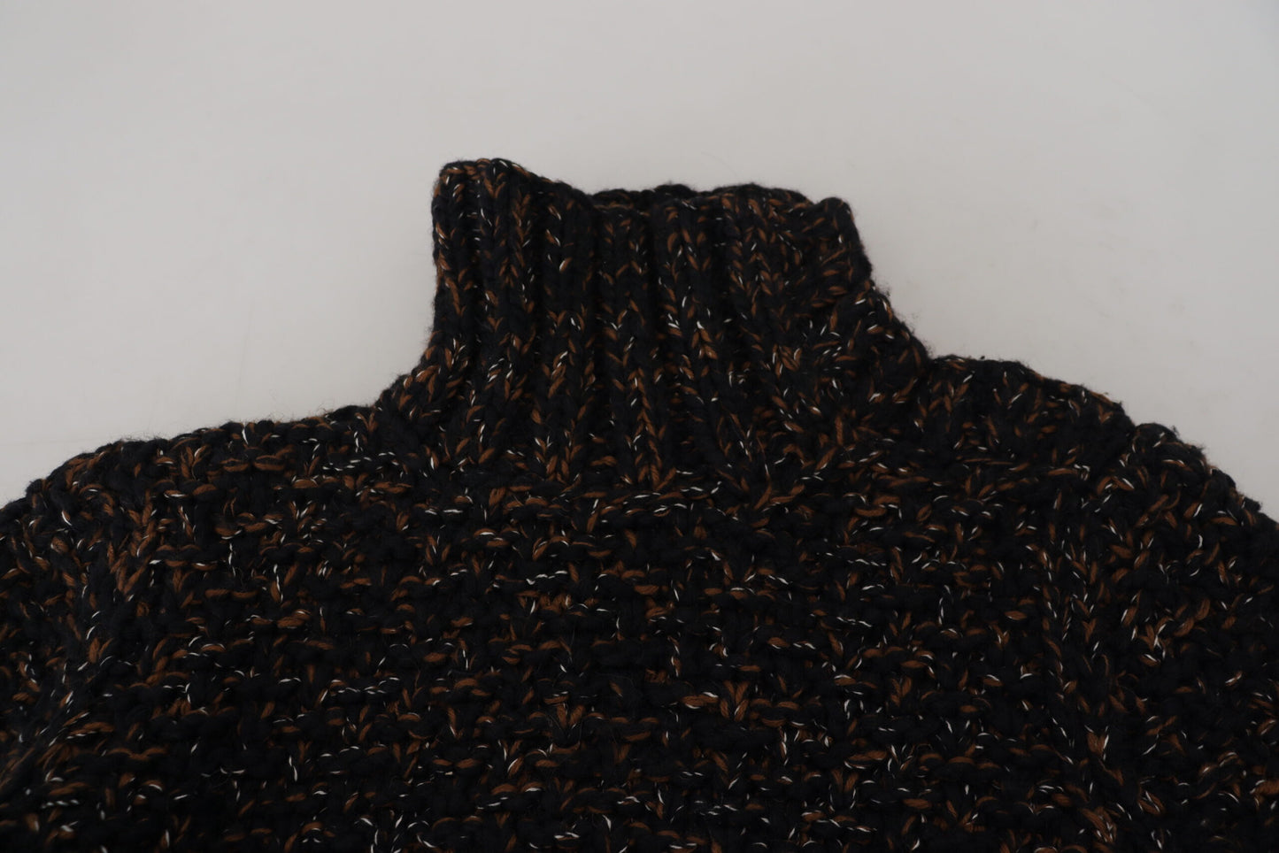 Dolce &amp; Gabbana Brown Handmade Turtleneck Pullover Sweater