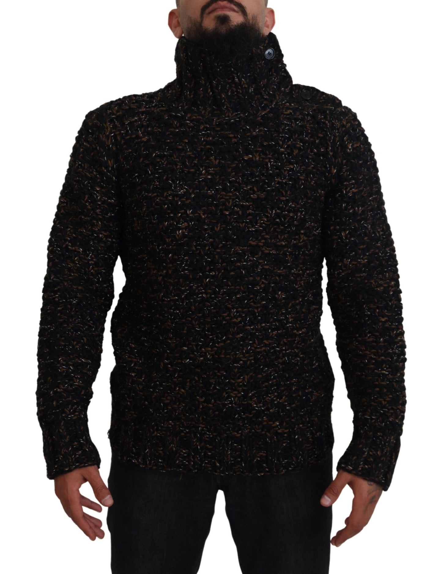 Dolce &amp; Gabbana Brown Handmade Turtleneck Pullover Sweater