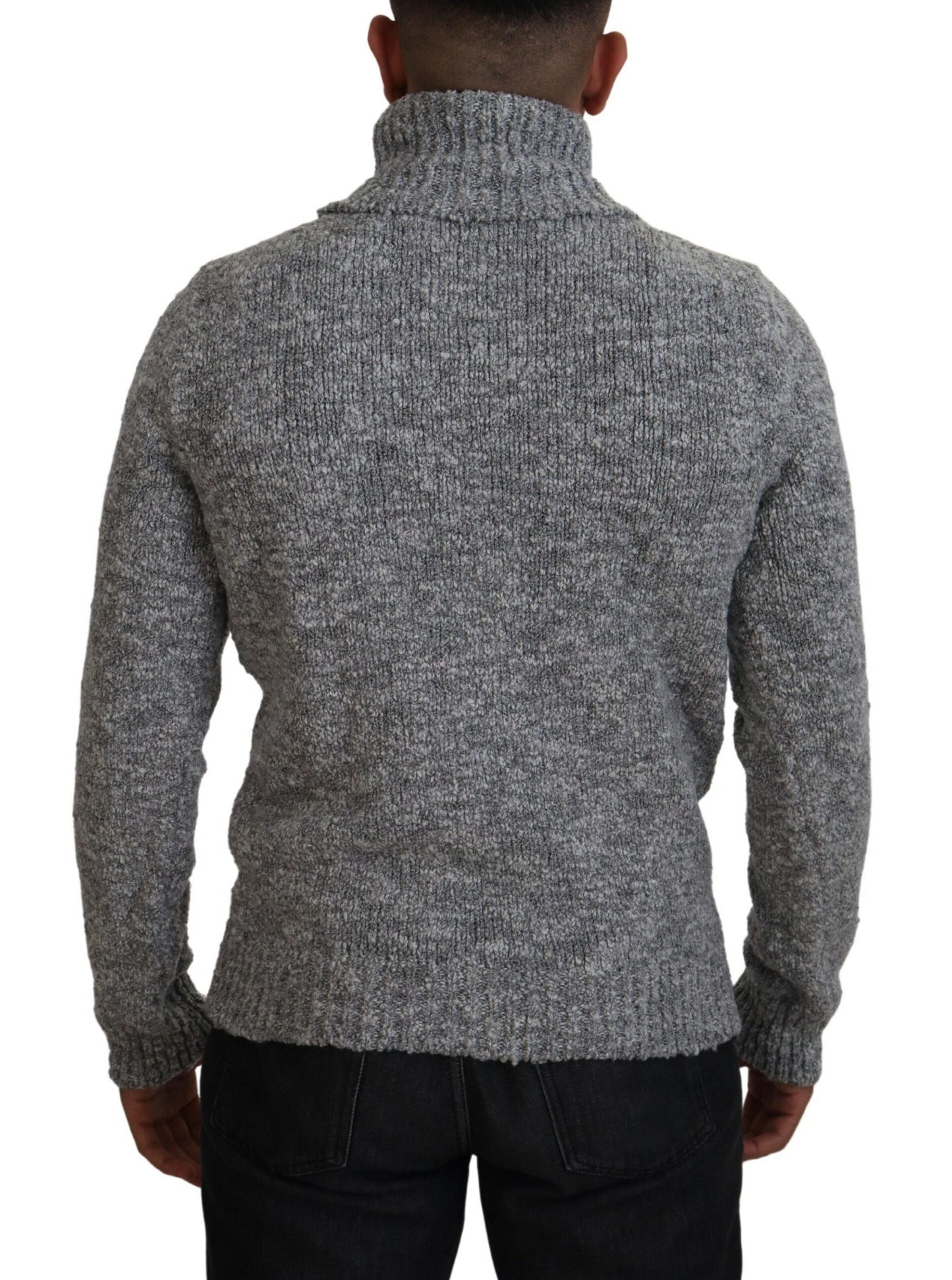 Dolce &amp; Gabbana Gray Wool Knit Turtleneck Pullover Sweater