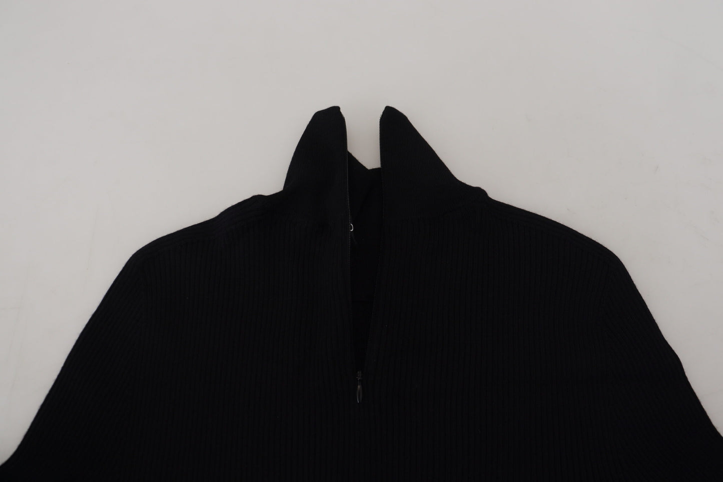 Dolce &amp; Gabbana Black Half Zip Turtleneck Pullover Sweater