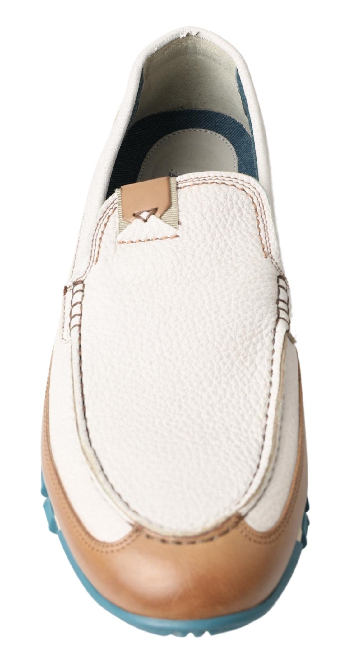 Dolce & Gabbana Elegant White Leather Slipper Loafers