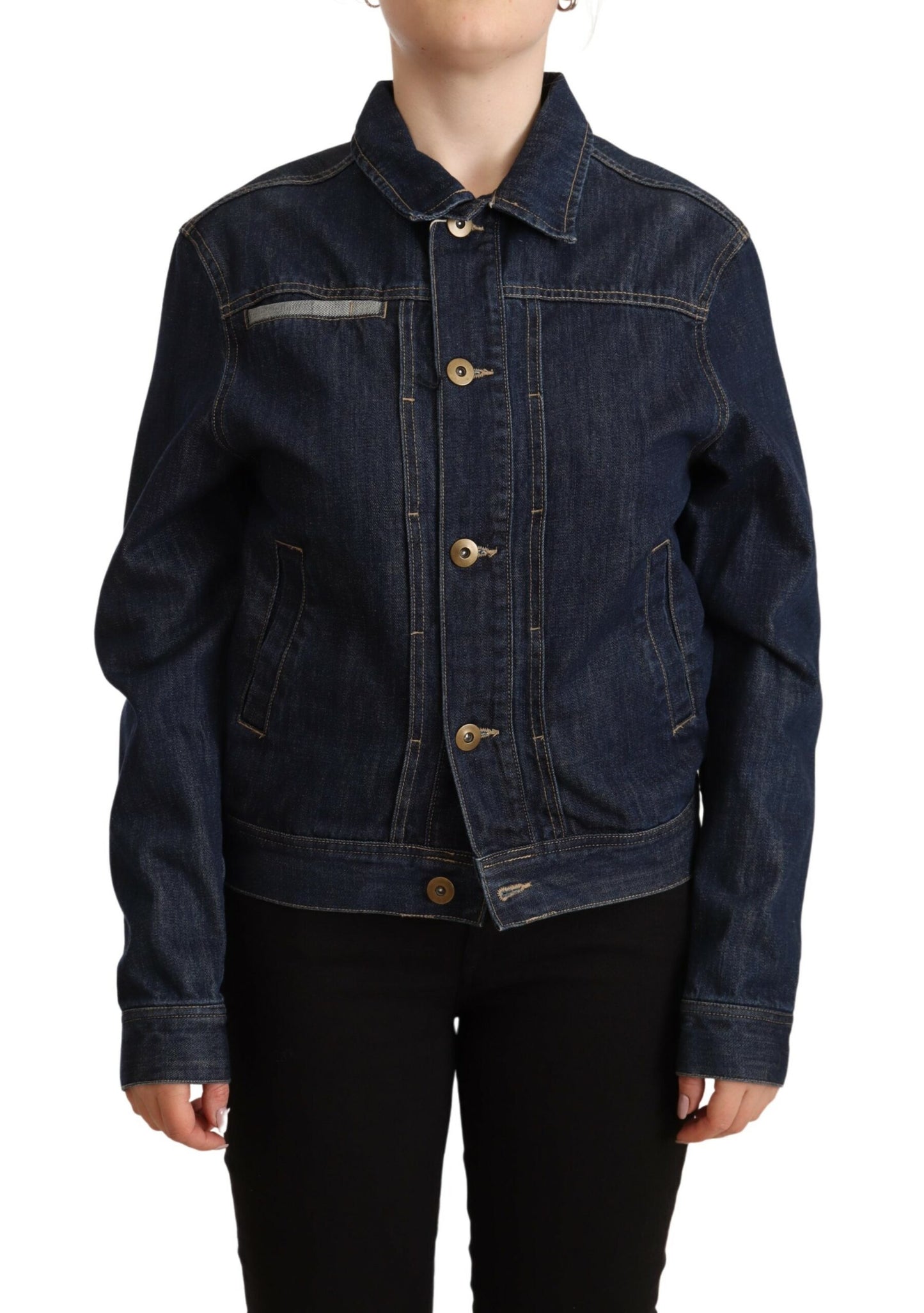 Master Coat Schicke dunkelblaue Jeansjacke