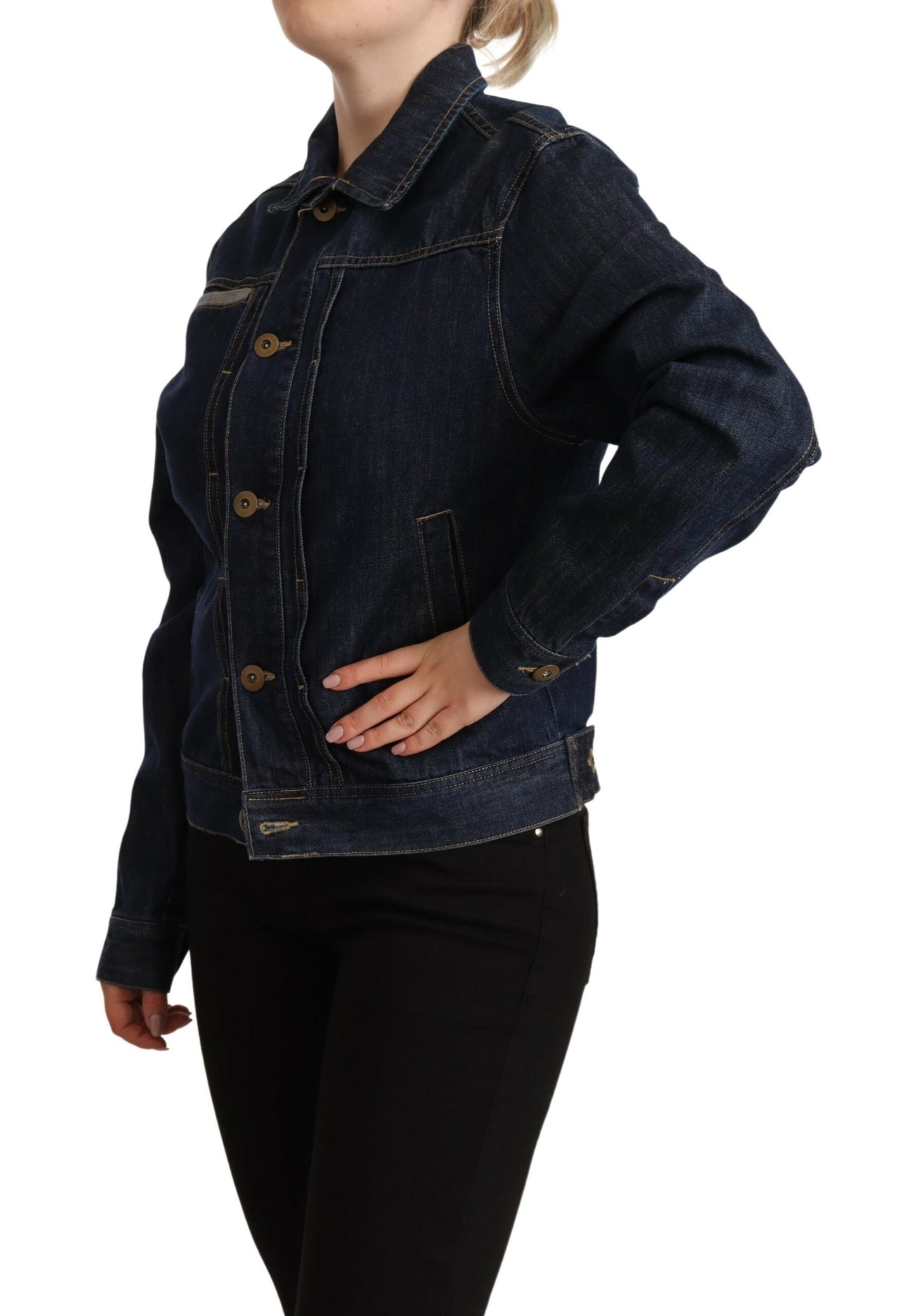 Master Coat Schicke dunkelblaue Jeansjacke